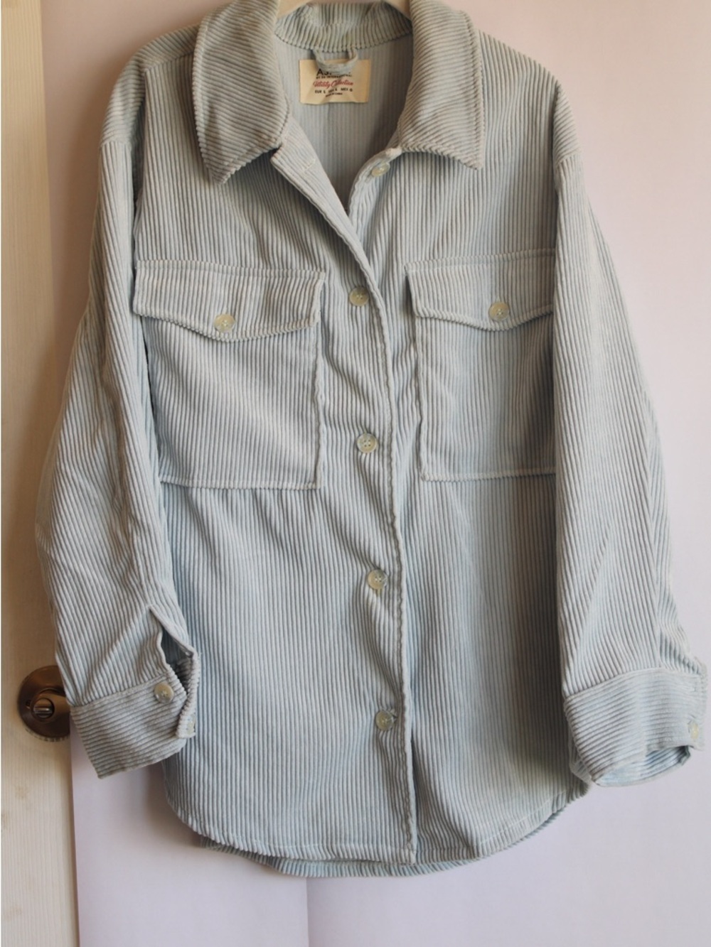 Ashley by 26 International Blue Corduroy Shacket Large